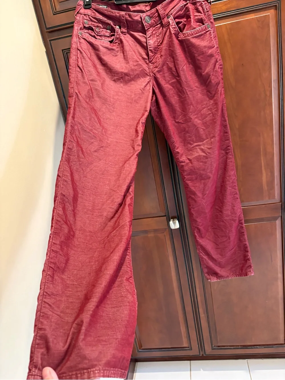 True Religion “Ricky” Men's Burnt Red Micro Corduroy Casual Pants - 33